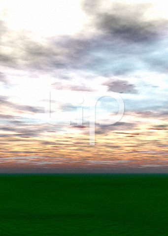 平原と朝焼け雲